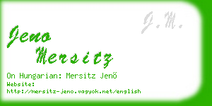 jeno mersitz business card